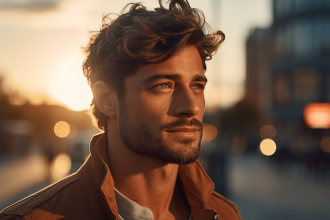 Homme avec une coupe couronne stylée et moderne