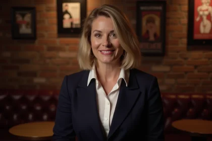 Comedienne française sur scène lors d'une performance