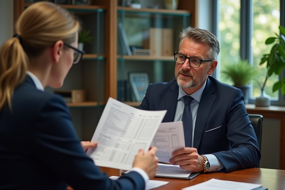 Homme discutant avec conseiller bancaire pour renouvellement de prêt
