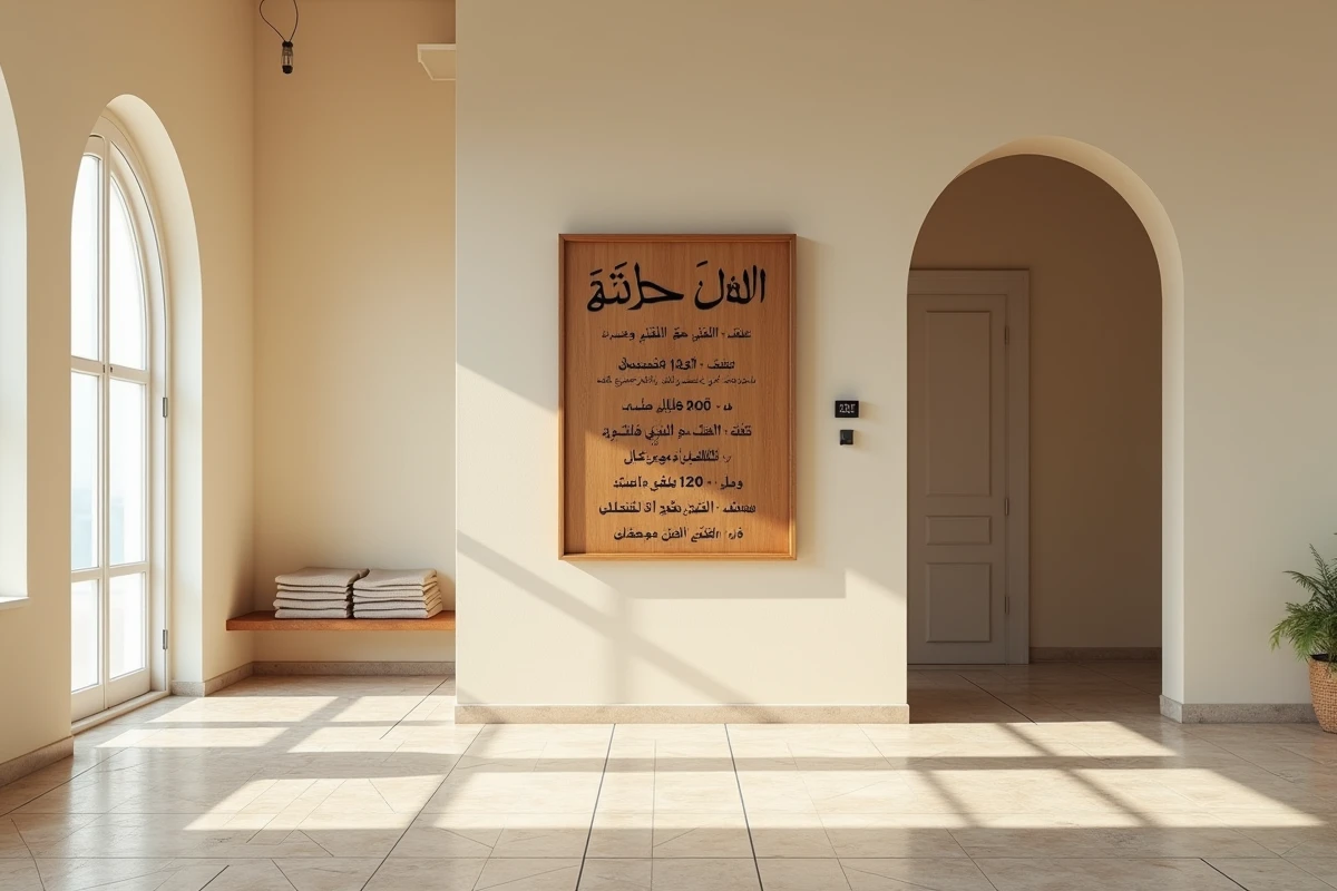 Tableau des horaires de prière affiché dans une mosquée de Nantes avec les cinq prières en arabe et en français